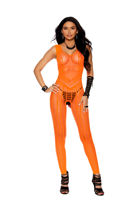 Crochet Footless Bodystocking With Open Crotch